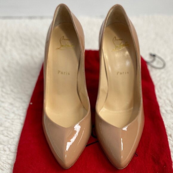 Christian Louboutin Pumps Beige Tan Patent Leather Simple - Picture 4 of 12